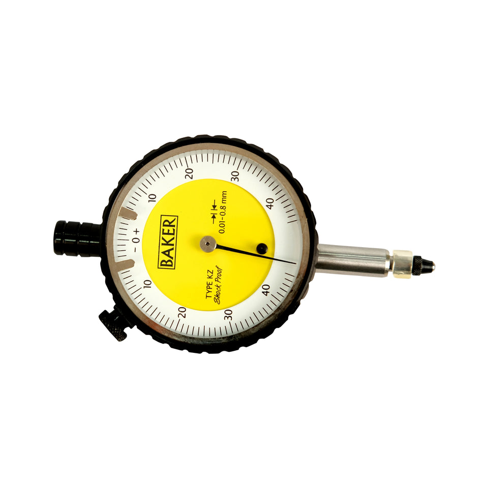 Baker KZ Plunger Type Dial Gauge, Reading 0.01mm, Range 0.8mm, Graduation 40-0-40