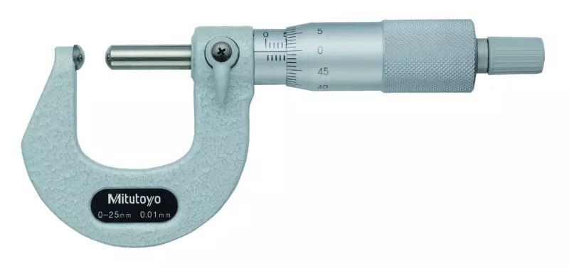 Mitutoyo 115-215 Tube Micrometer Spherical Anvil and Spindle Type, Range 0-25 mm, Resolution 0.01 mm