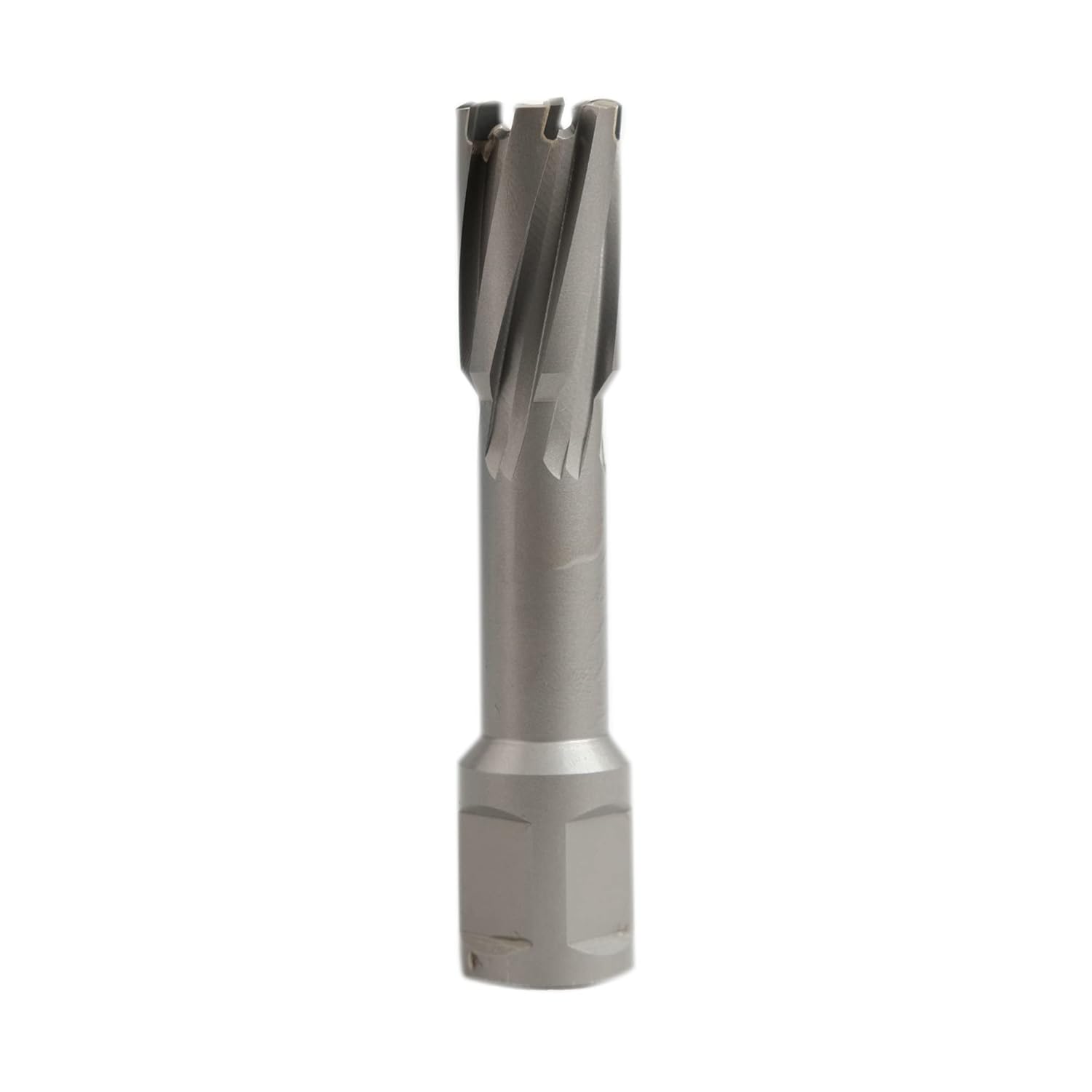 Metal tool bit on a white background