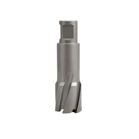 Metal drill bit on a white background