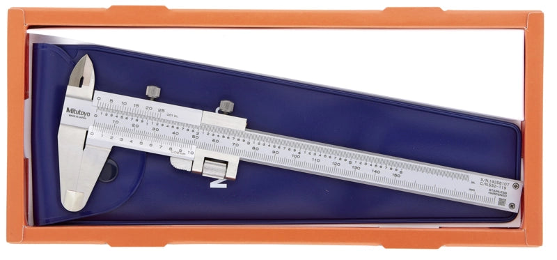 Mitutoyo 532-119 Vernier Caliper, Range 150 mm / 6"