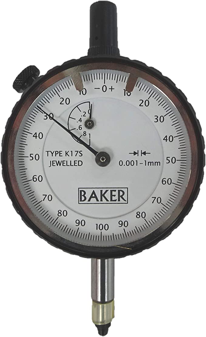 Baker K17S Mechanical Plunger Reading 0.001 mm, Range 1 mm, Graduation 0-100-0