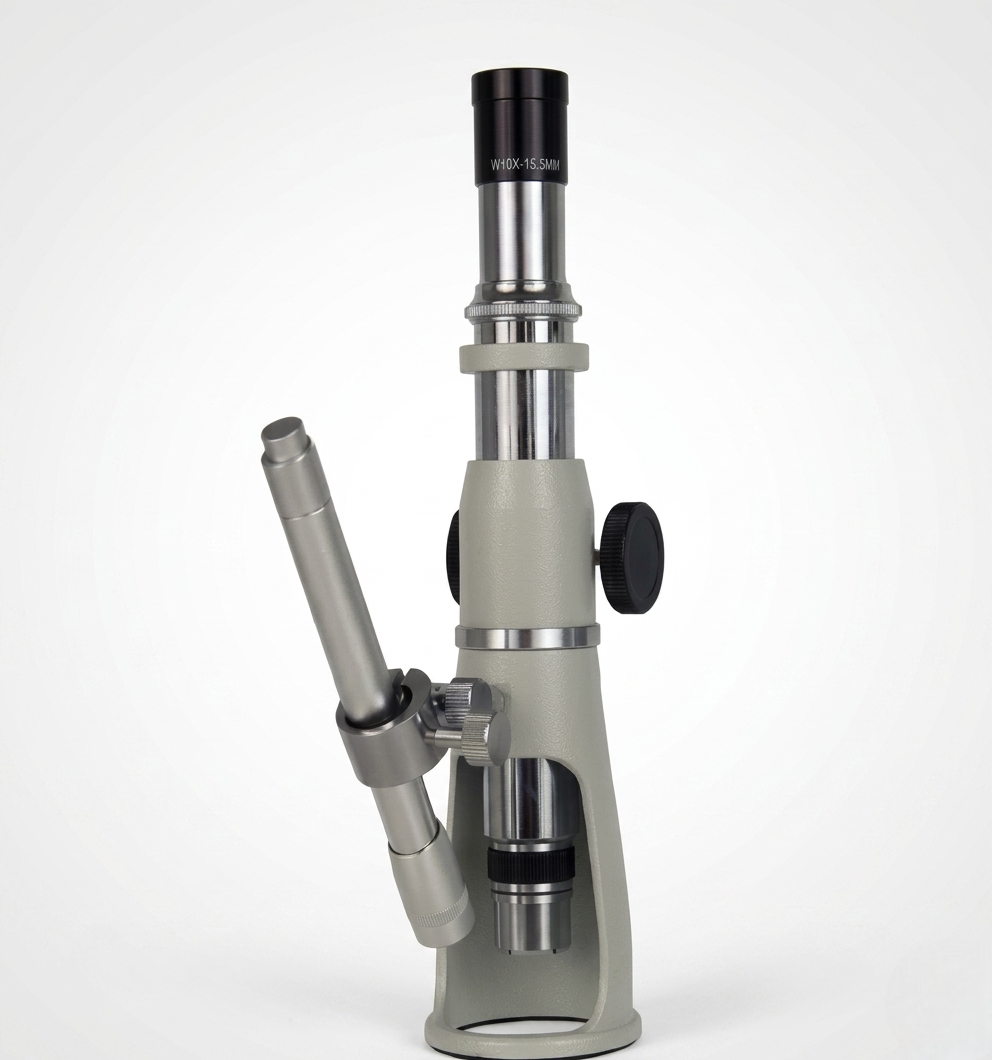 Microscope on a white background
