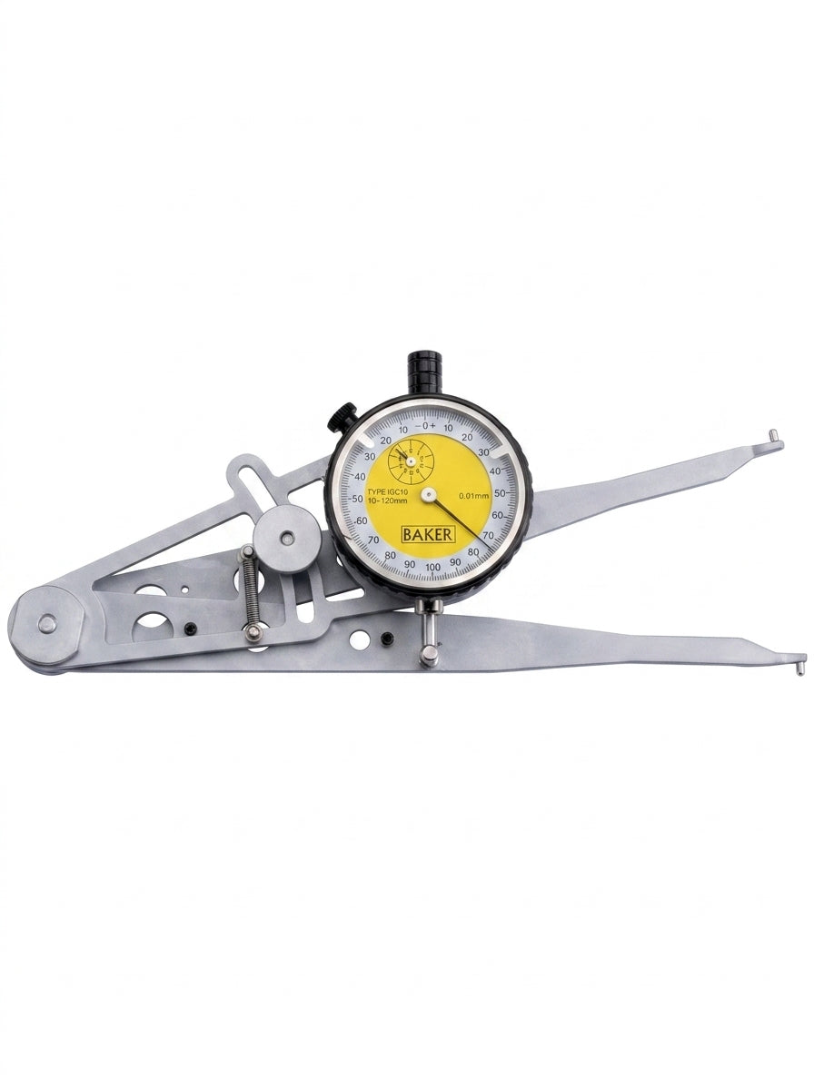 Mechanical dial indicator with a white background