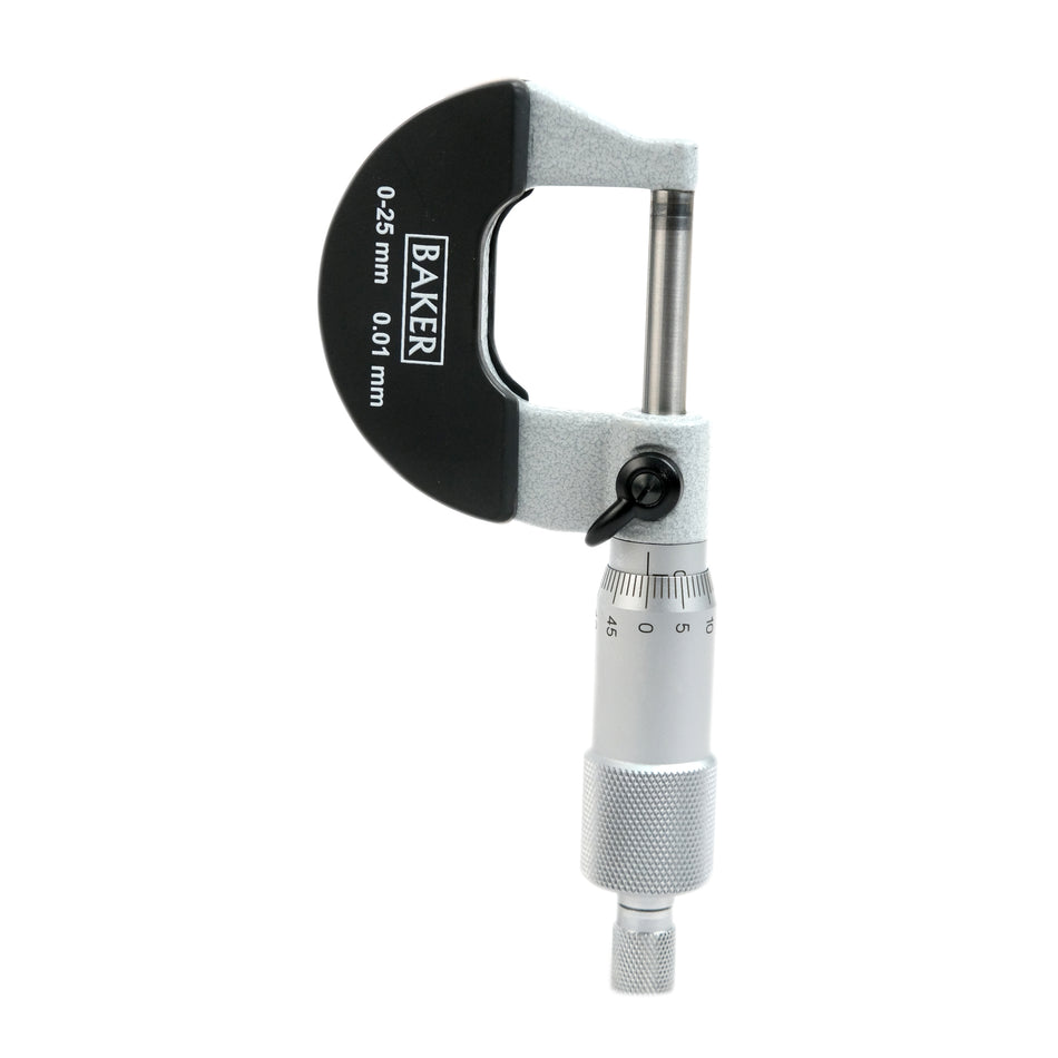Baker MMC25 Outside Micrometer, Range 0-25 mm, Reading 0.01 mm