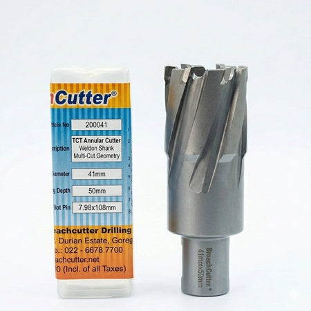 TCT annular cutter with packaging on a white background