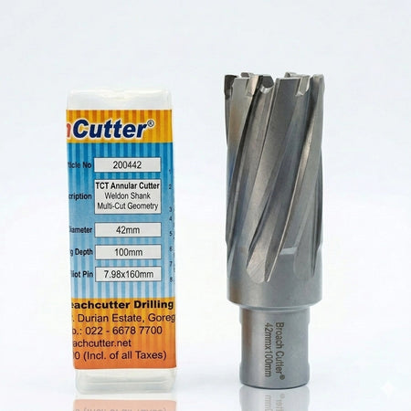 TCT Annular Cutter with packaging on a white background