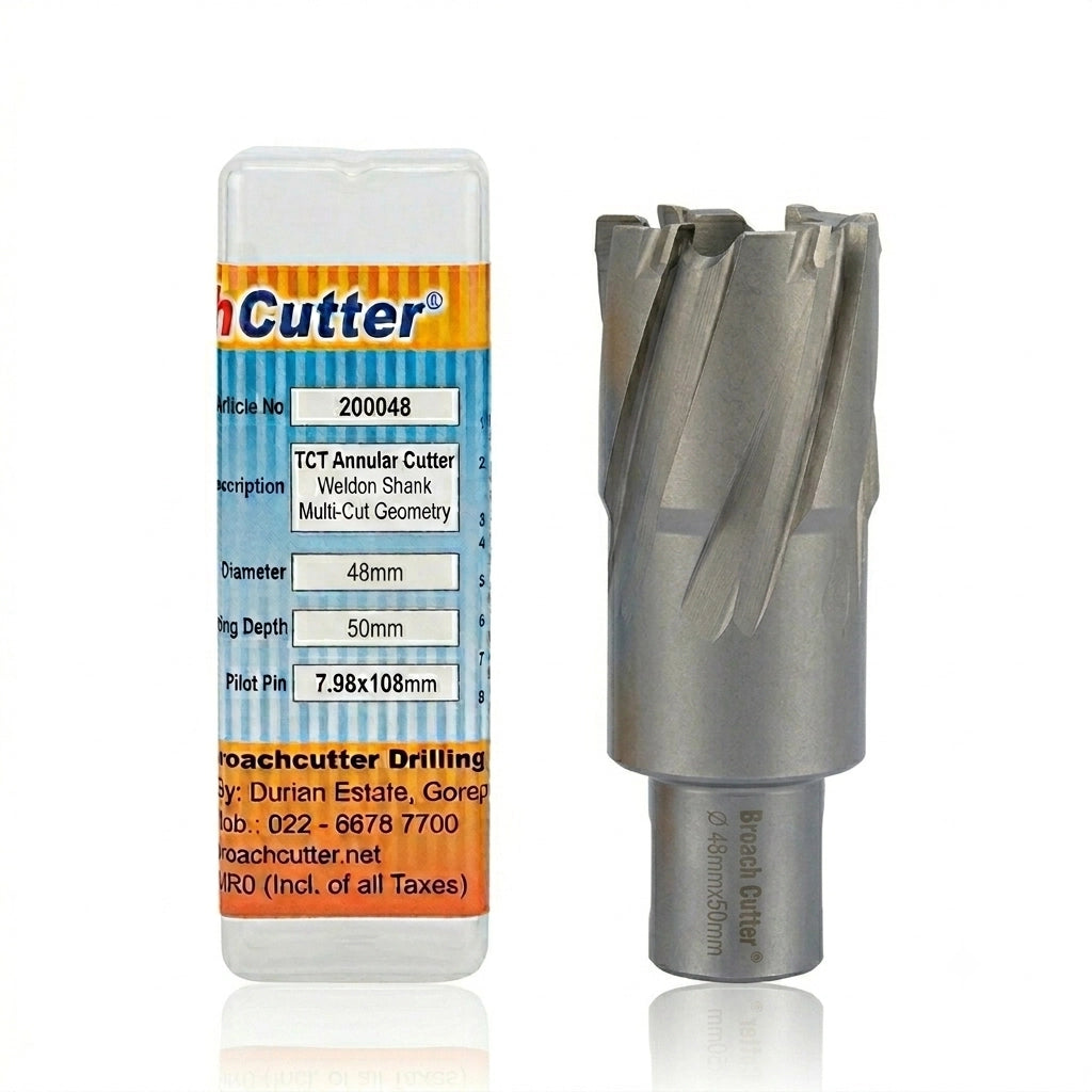TCT annular cutter with packaging on a white background
