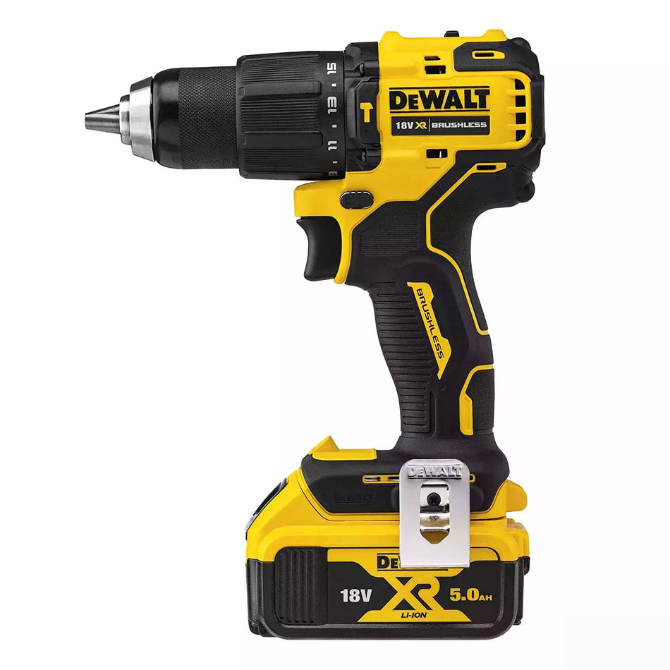 Dewalt 18V Brushless Compact Hammer Drill Driver 1.5Ah Battery DCD709S2T-QW