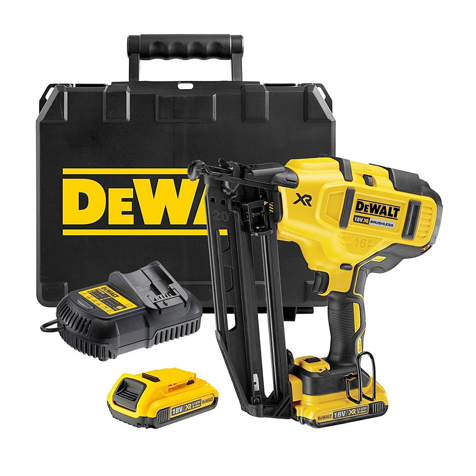 Dewalt 18V XR 16Ga Finish Nailer 2.0Ah 32mm-63mm Brad Nails DCN660D2-QW