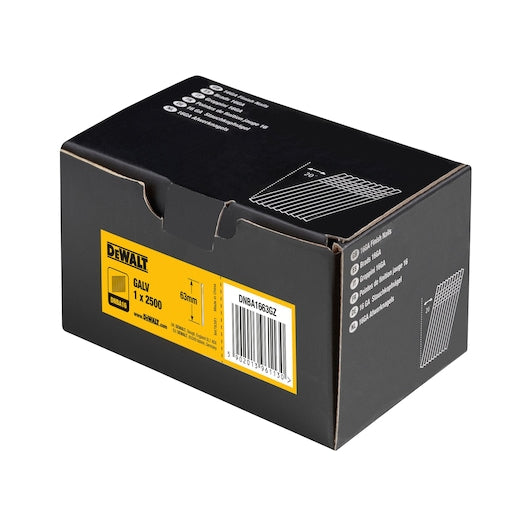 Dewalt 63mm x 1.61mm 16Ga Galvanized Angled Finish Nails (2500 Pk) DNBA1663GZ
