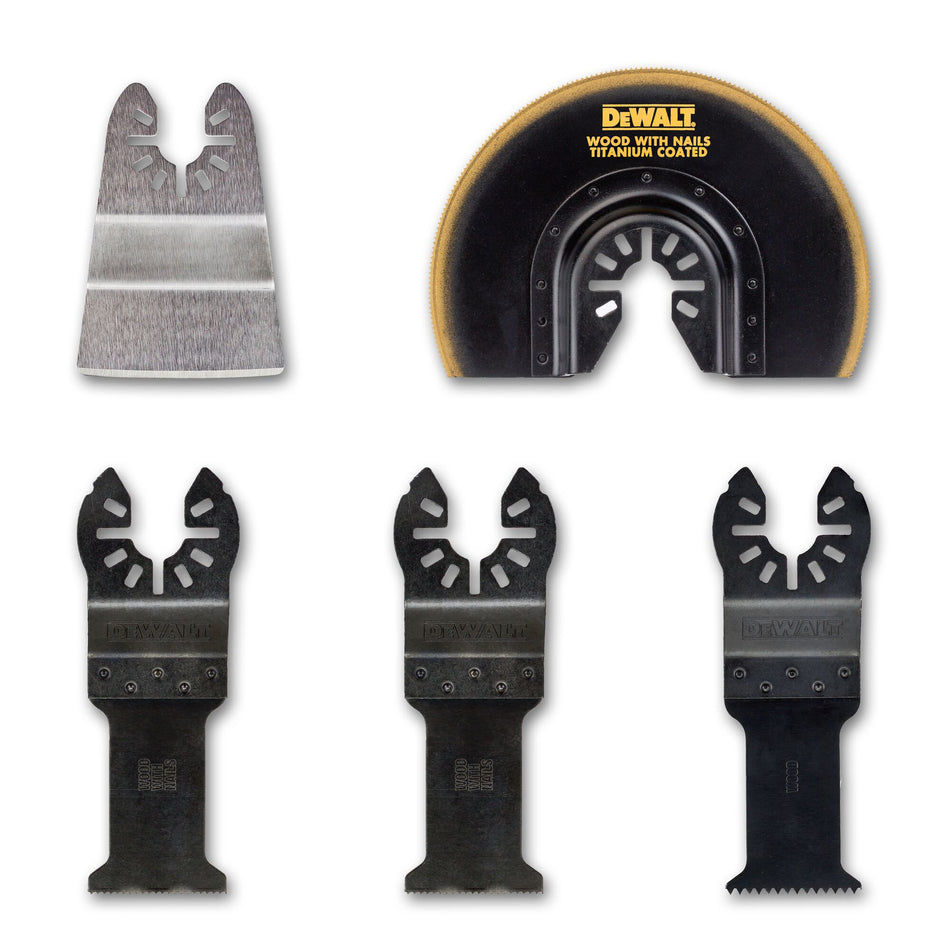 Dewalt Oscillating Cutting Saw Blade (Wood / Nails) 5pc Set DT20715-QZ