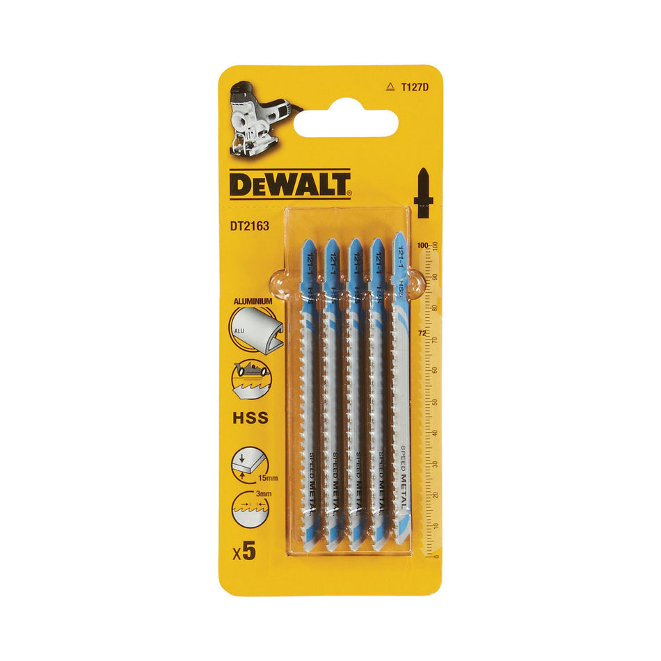 Dewalt 72mm T Shank HSS Jigsaw Blade Metal (T127D) (Pack Of 5) DT2163-QZ
