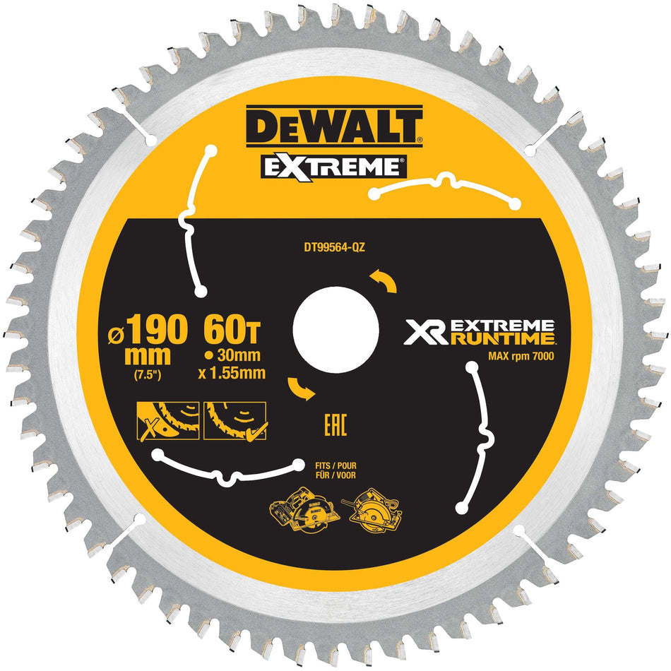 Dewalt XR- Xtreme Series 190MM X 30MM Bore X 60T CSB DT99564-QZ