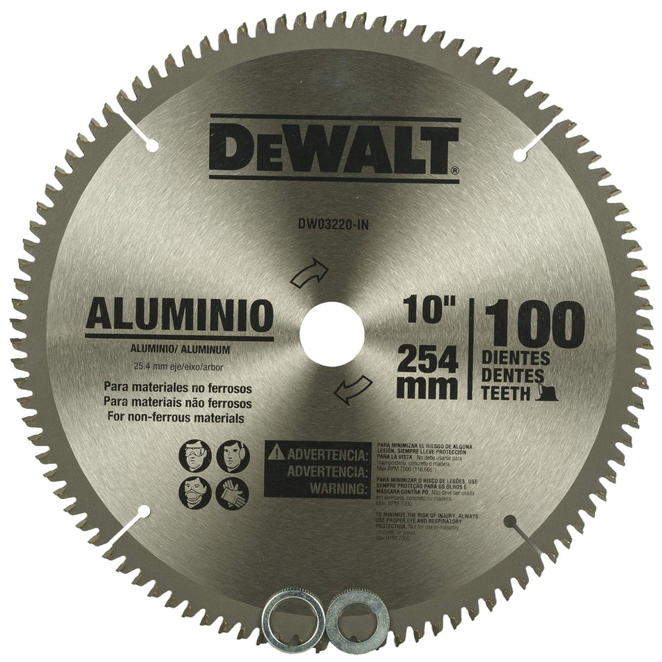 Dewalt Saw Blade 10" 100T Aluminum DW03220-IN