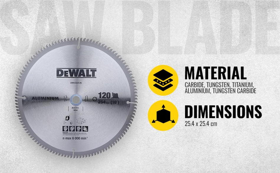 Dewalt Saw Blade 10" 120T Aluminum DW03225-IN
