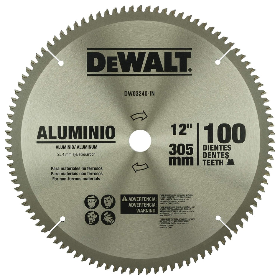 Dewalt Saw Blade 12" 100T Aluminum DW03240-IN