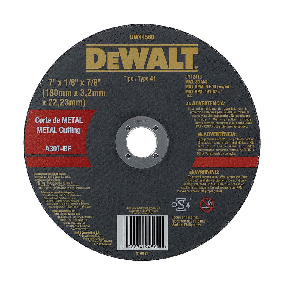 Dewalt 180 mm X 3.2 mm Cutoff Wheel DW44560