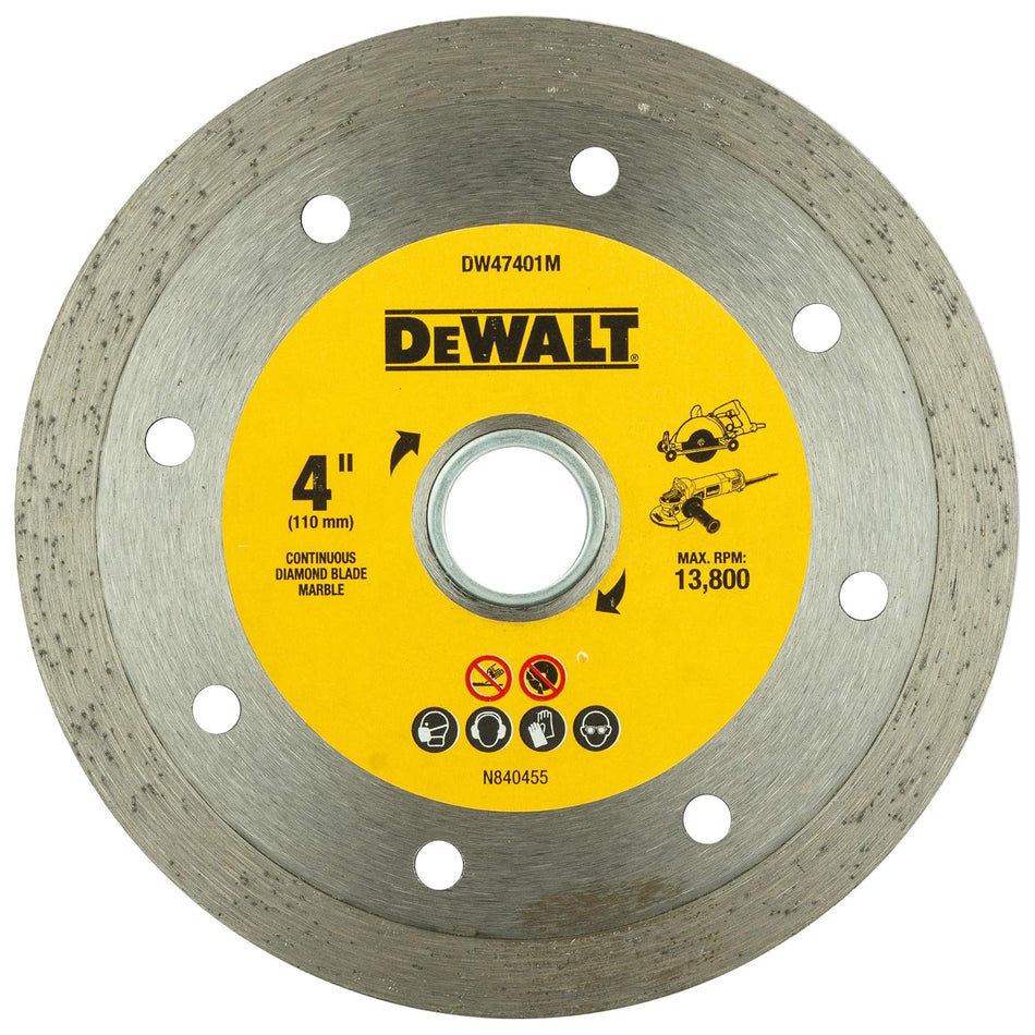 Dewalt 4" - 110mm x 20 Continuous Marble Cutting Blade (Pck Of 25) DW47401M-IN