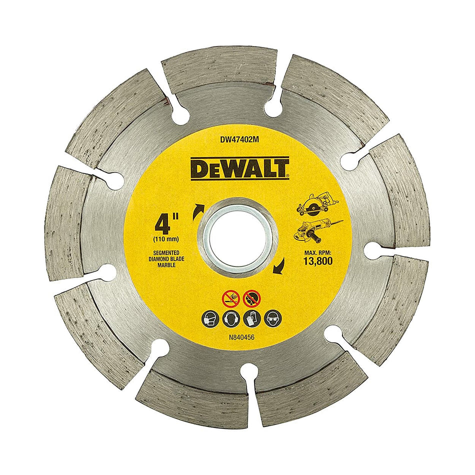Dewalt 4"- 110mm x 20 Segmented Diamond Marble Cutting Blade DW47402M-IN