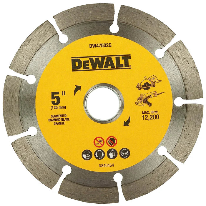 Dewalt 5" - 125mm x 22.23 Continuous Marble Cutting Blade (Pck Of 25) DW47502GB25-IN