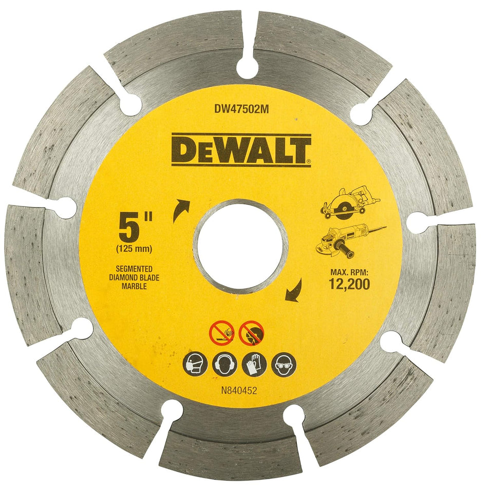 Dewalt 5" - 125mm x 22.23 Continuous Marble Cutting Blade (Pck Of 25) DW47502M-IN