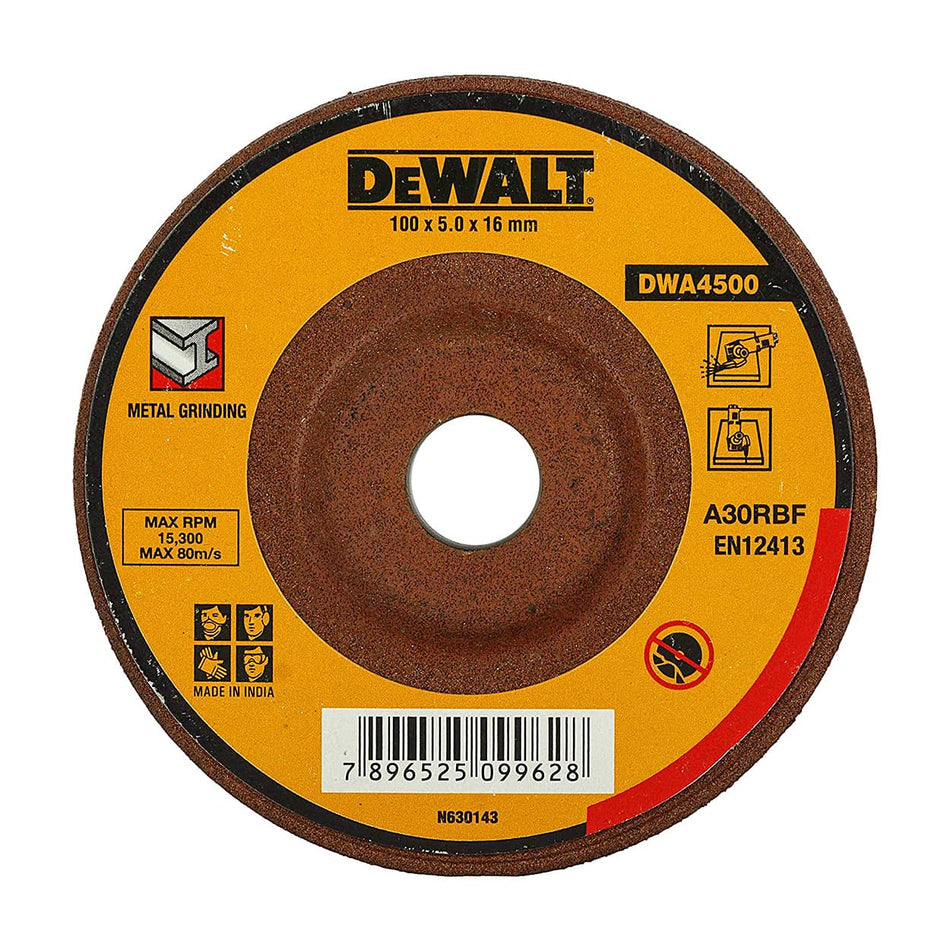 Dewalt 100 x 5.0x 16 metal RED Grinding Wheel t27 DWA4500-IN