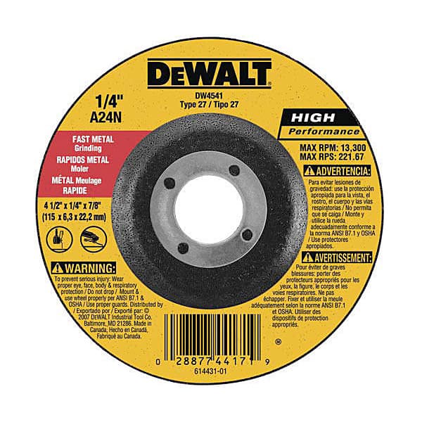 Dewalt 180 x 6.7 x 22.23 Metal RED Grinding wheel t27 DWA4547-IN