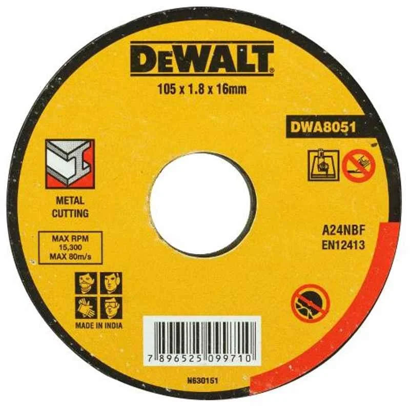 Dewalt 105 x 1.8 x 22.23 Metal Cutting Wheel T1  DWA8051-IN