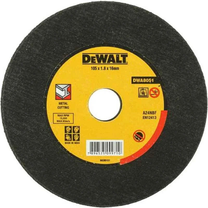Dewalt 105 x 1.8 x 22.23 Metal Cutting Wheel T1  DWA8051-IN