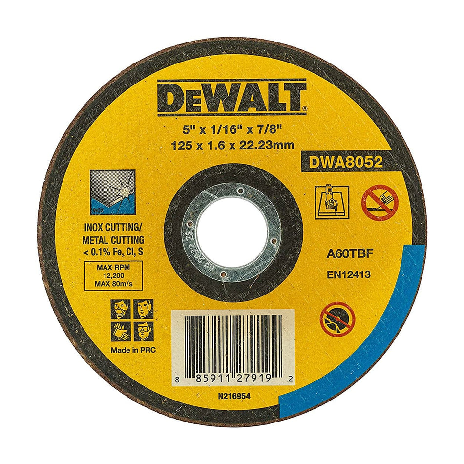 Dewalt 125 mm X 1.6 mm Cutoff Wheel DWA8052