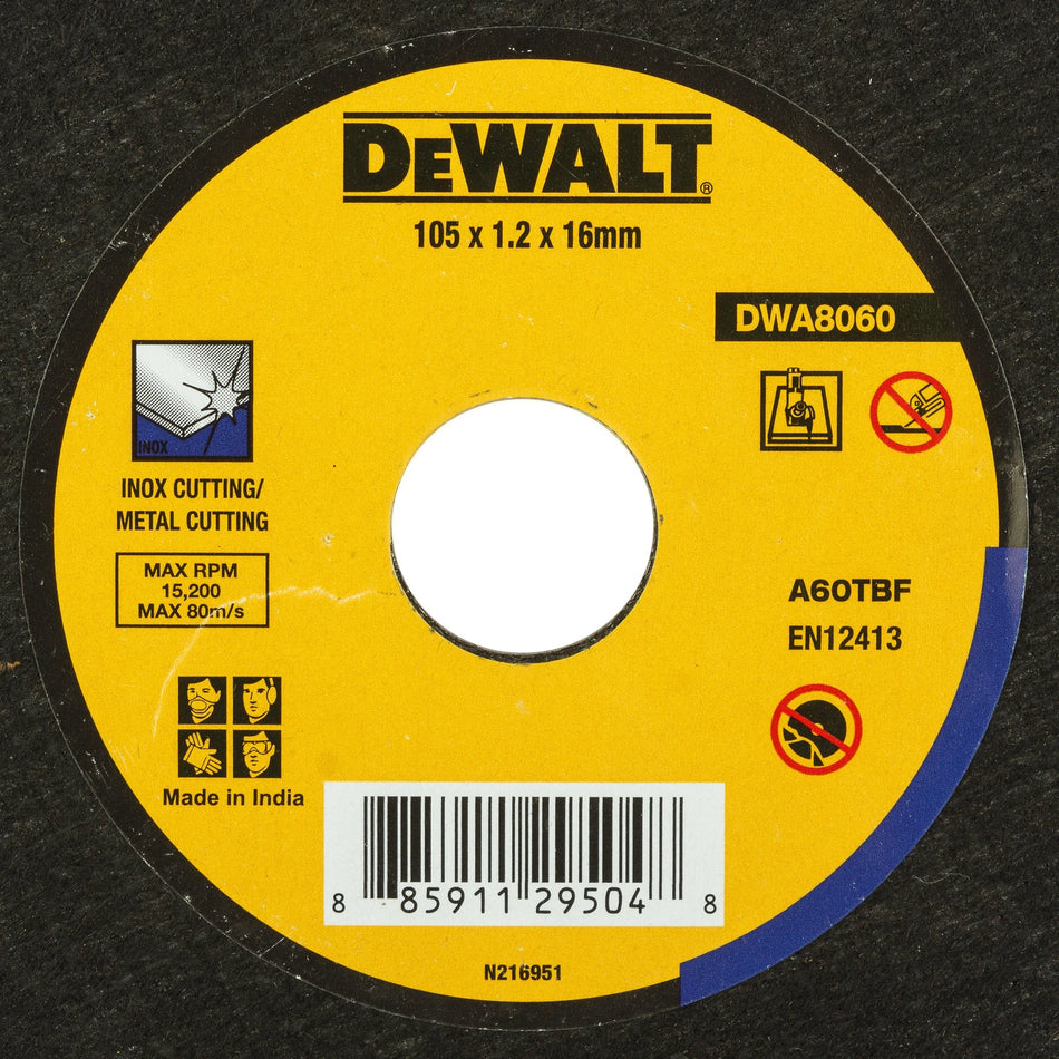 Dewalt 105 mm X 1.2 mm Black Cutoff Wheel DWA8060-IN