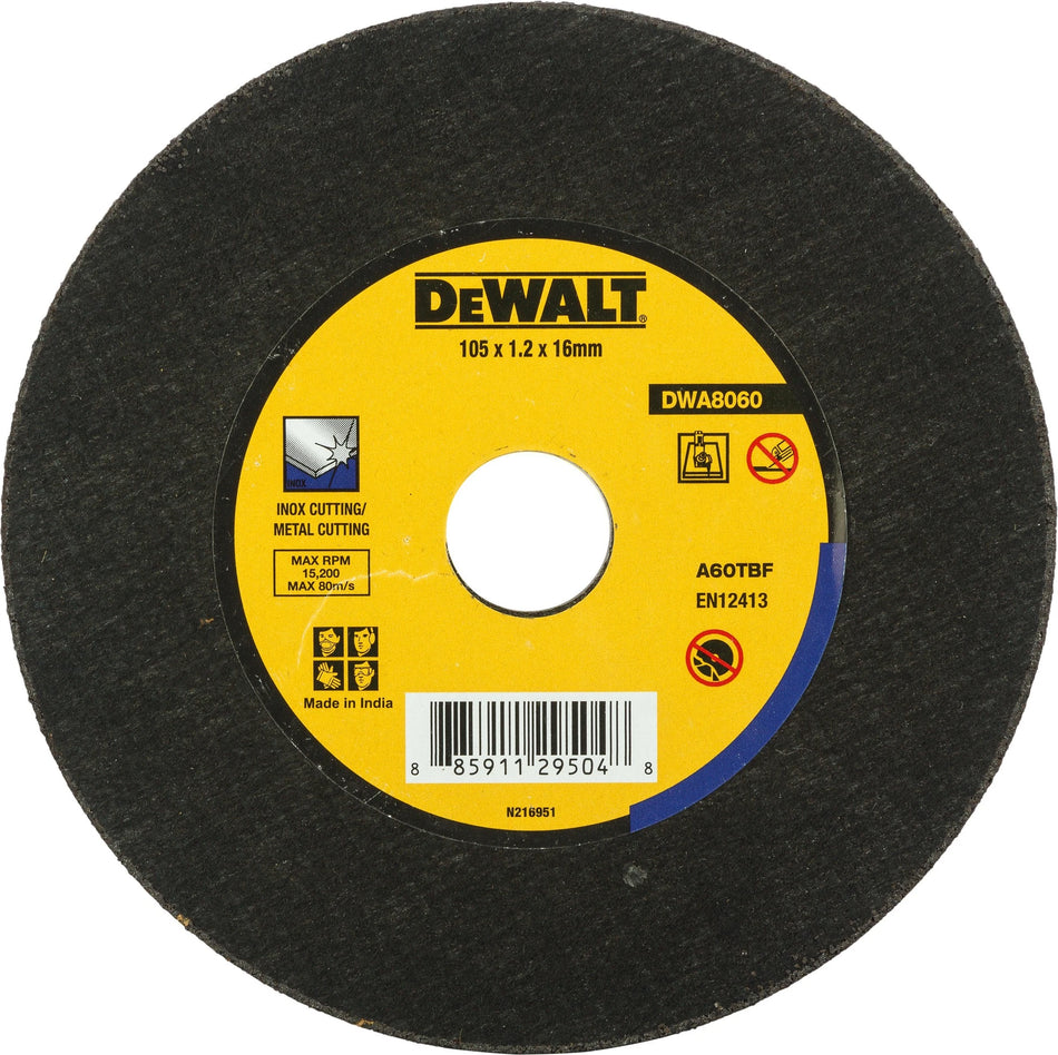 Dewalt 105 mm X 1.2 mm Black Cutoff Wheel DWA8060-IN