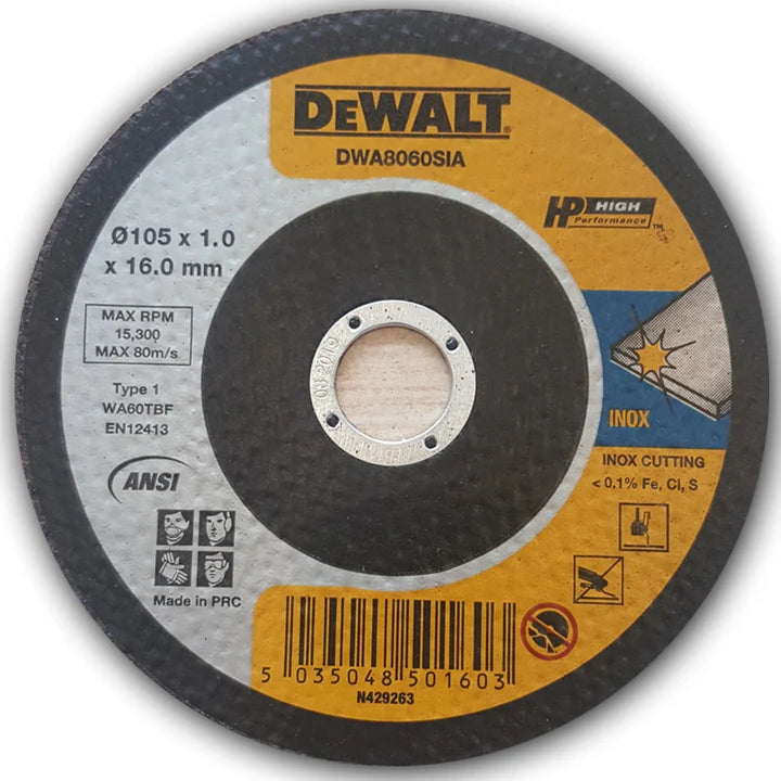 Dewalt 105 mm X 1.0 mm Cutoff Wheel Imported CD Box of 50 DWA8060B50