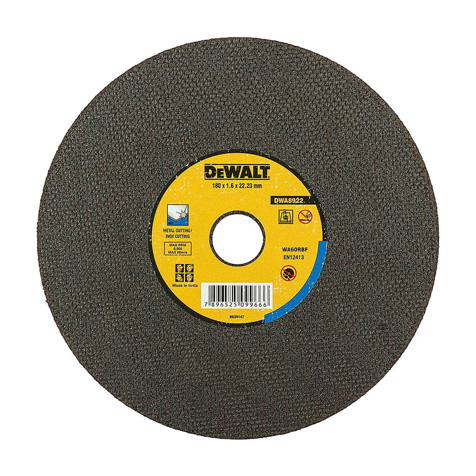 Dewalt 180 x 1.6 x 22.23 INOX SS Cutting wheel t1 DWA8922-IN