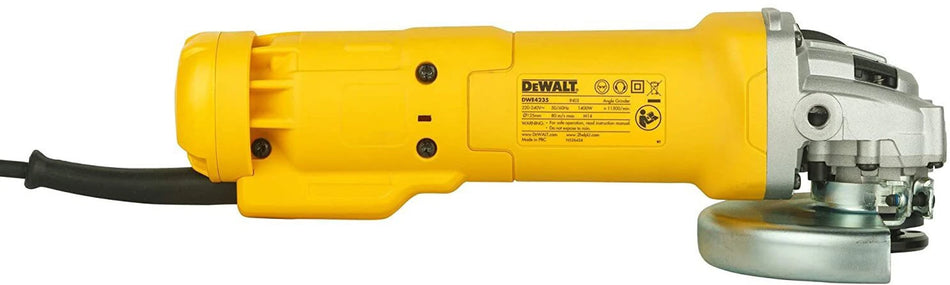 Dewalt 1400W 125mm Small Angle Grinder with Slide Switch & DES (Made in India) DWE4235-IN