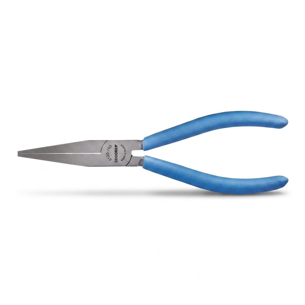 Pair of pliers with blue handles on a white background