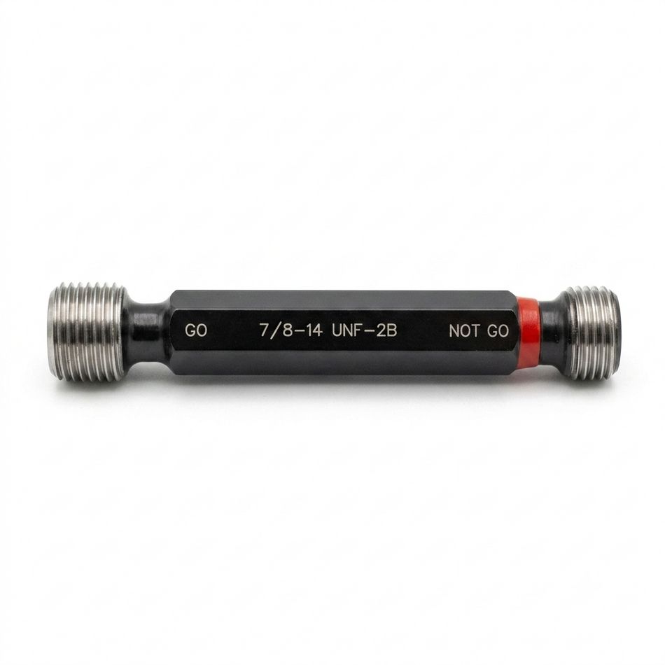 Baker 7/8" UNF TPI 14 Unified Go and No-Go Thread Plug Gauge