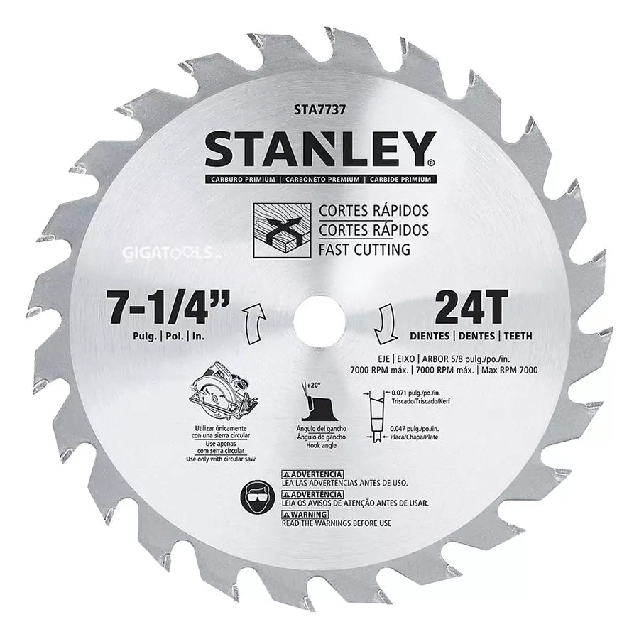 STANLEY - 190.5 mm 24 Teeth Circular Saw Blade - STA7737-AE