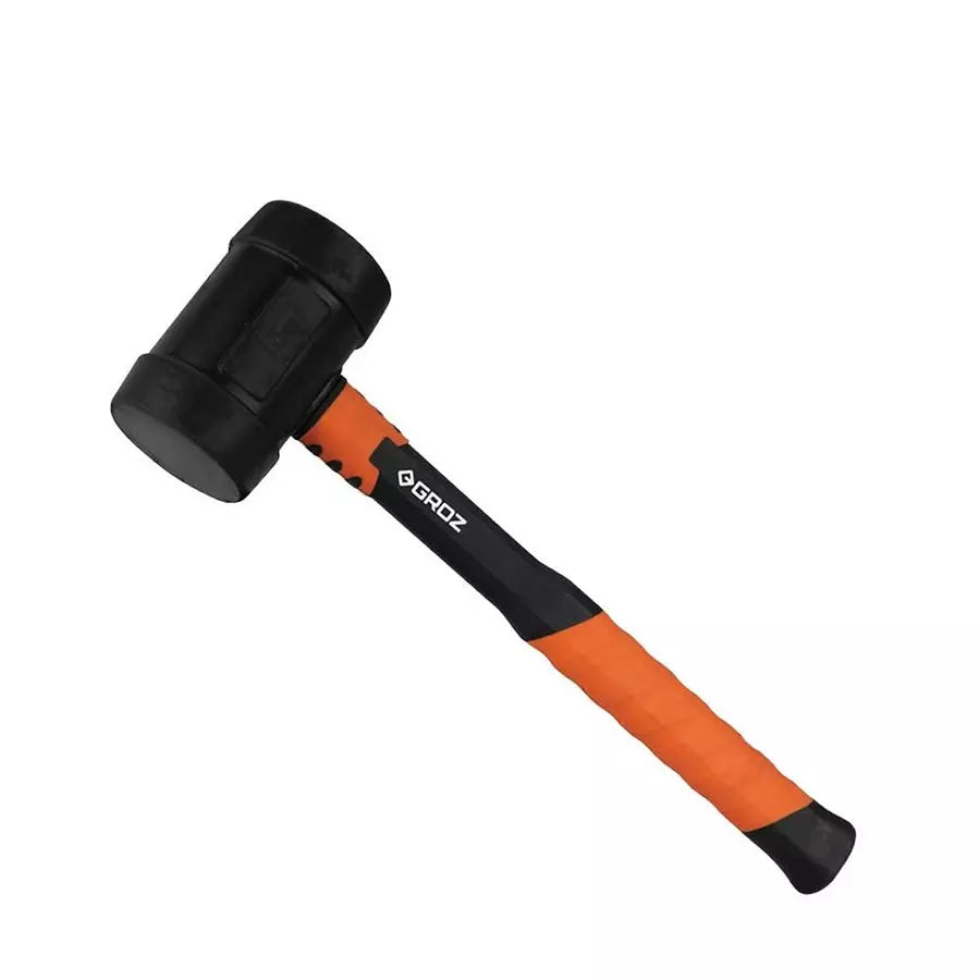 GROZ MLTR/16B/FG 350mm Rubber Hammer with FibreGlass Handle, Black