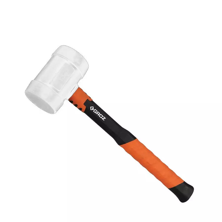 GROZ MLTR/16W/FG 350mm Rubber Hammer with FibreGlass Handle, White