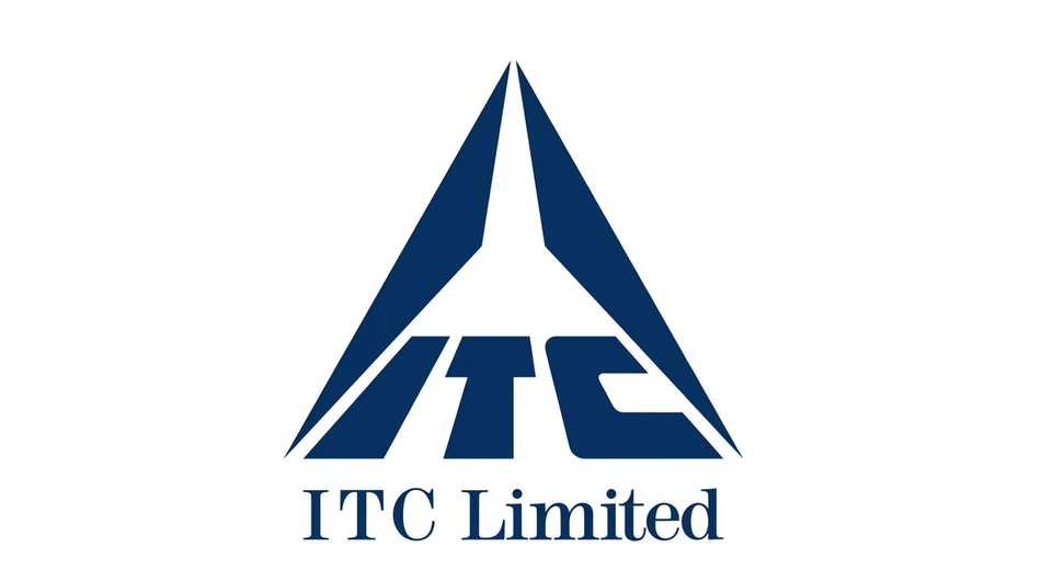 ITC Limited logo with blue triangle design on a white background