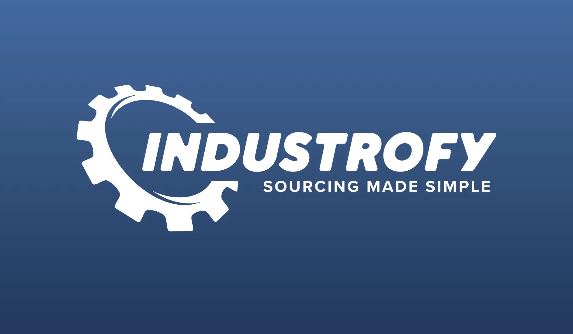 INDUSTROFY logo with a gear symbol on a blue background