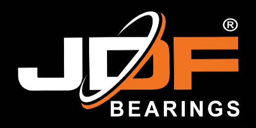 Logo of JDF Bearings on a black background