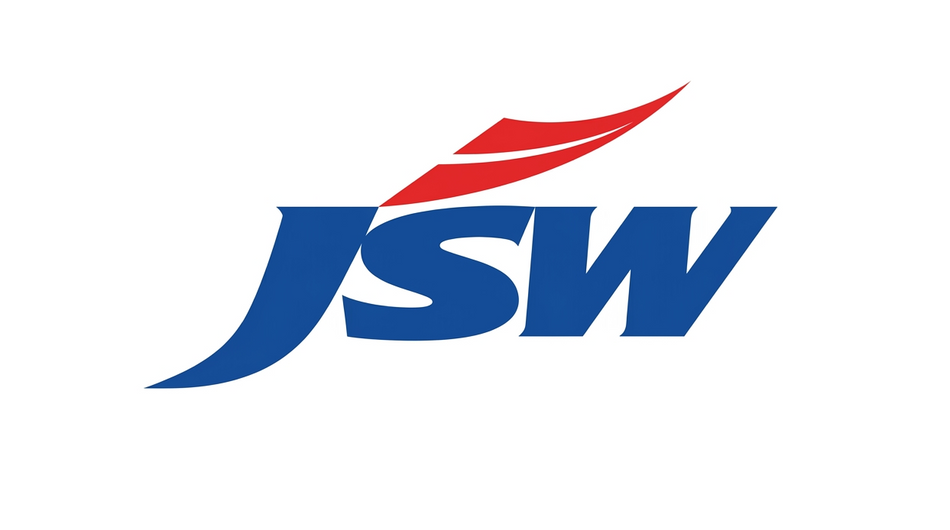 JSW logo with red and blue design on a white background