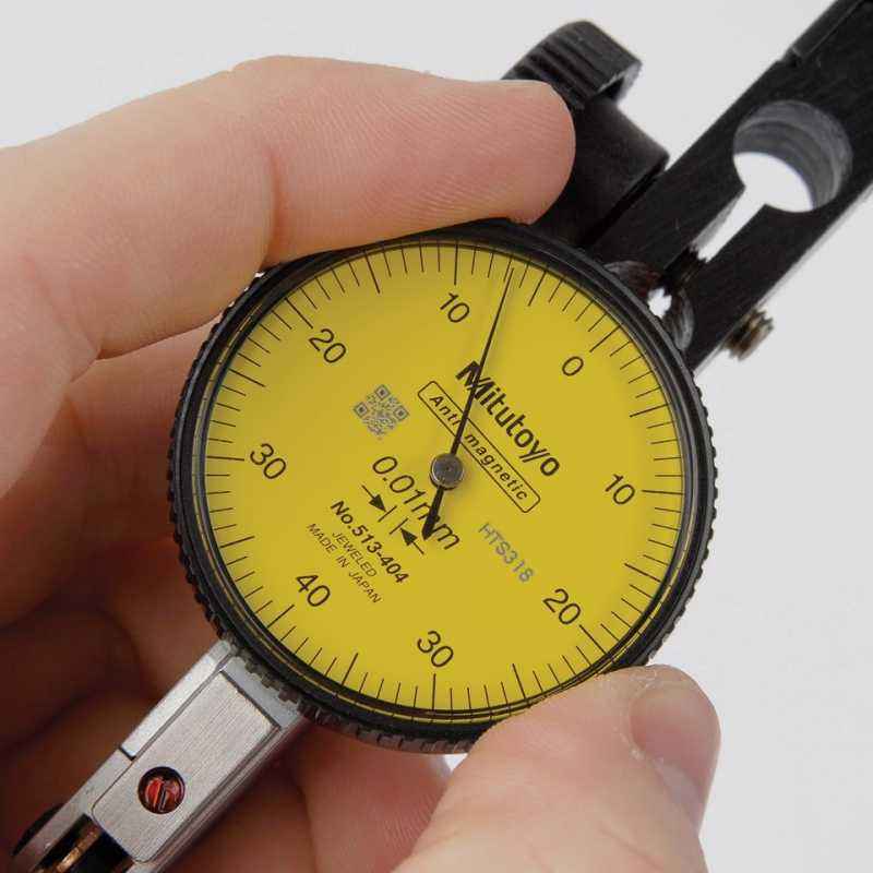 Mitutoyo 513-404A Pocket Type Dial Test Indicator, Range 0.8 mm, Graduation 0-40-0