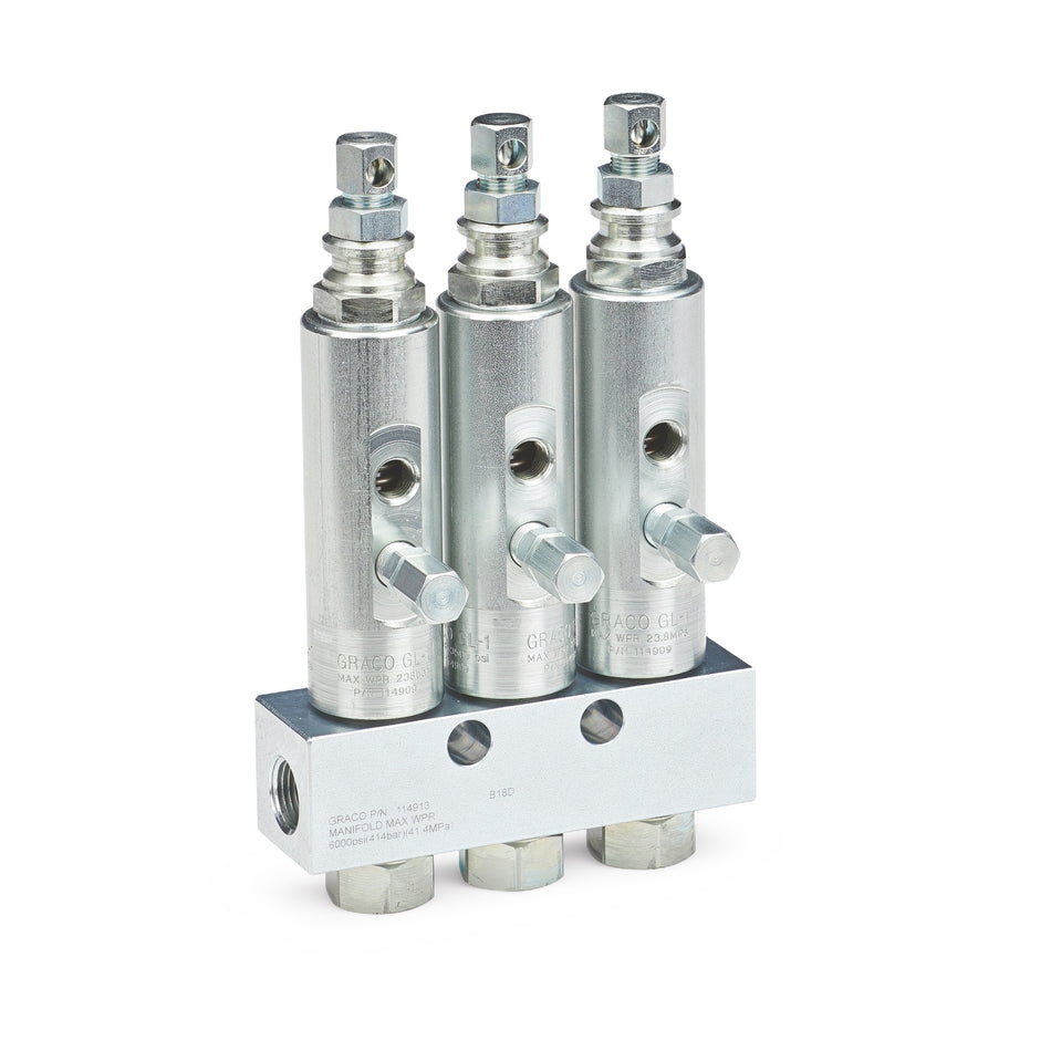 Graco GL-1™ Grease Injectors – 3 Injectors and Manifold, 114903