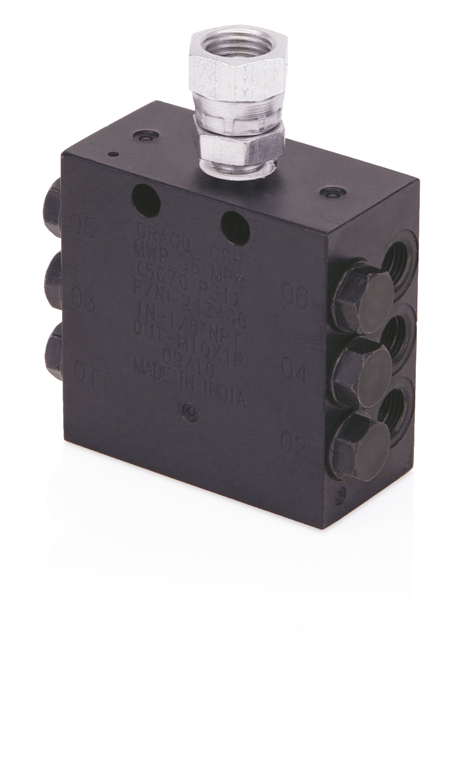 Graco CSP Divider Valve, 1/8 inch NPT, 6 Outlets, 24Z486