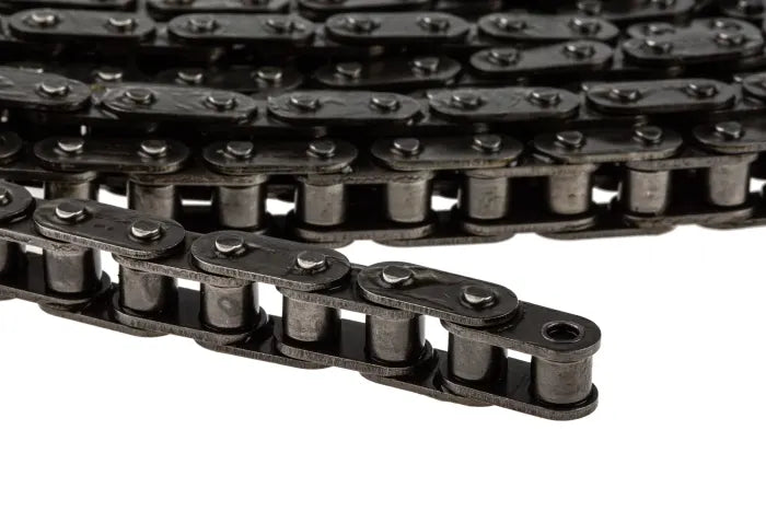 Renold Close-up of a metal chain on a white background