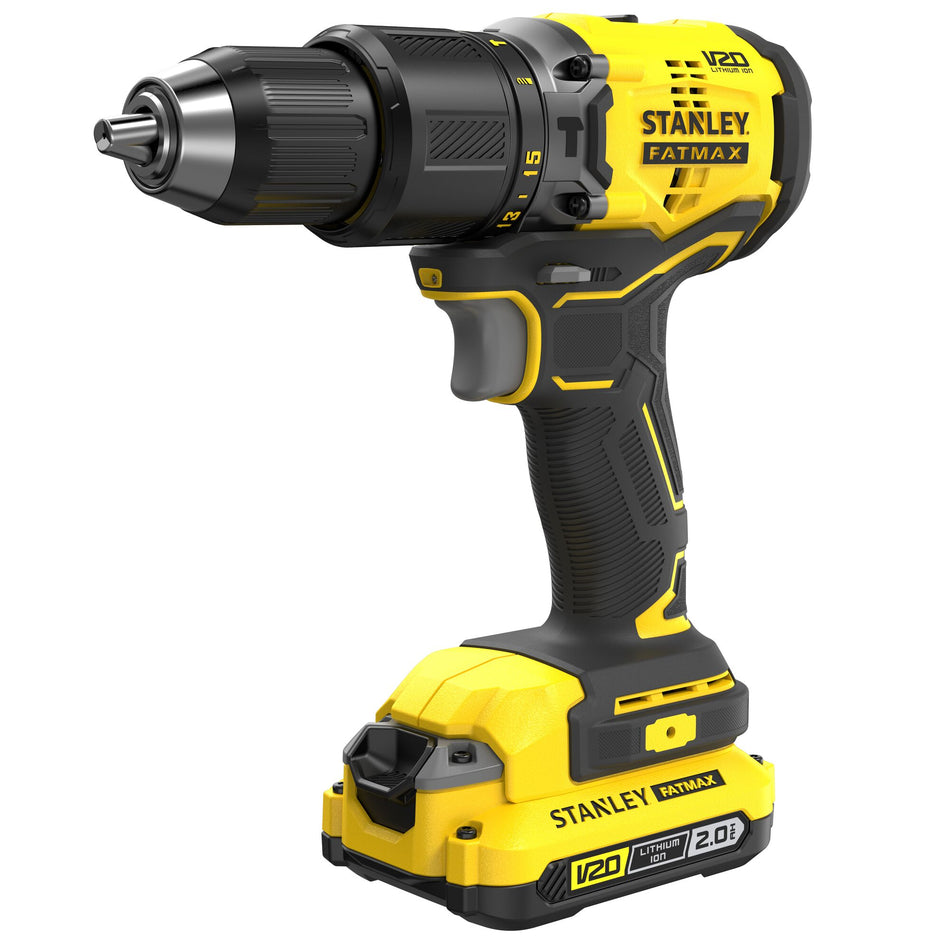 Stanley -SBD715D2K-B1 -20V Brushless Hammer Drill Kit in Crystal Box